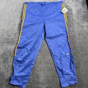 Vintage Adidas Men's Lightweight Track Pants Size Medium Blue Nylon‎ Mesh Lined